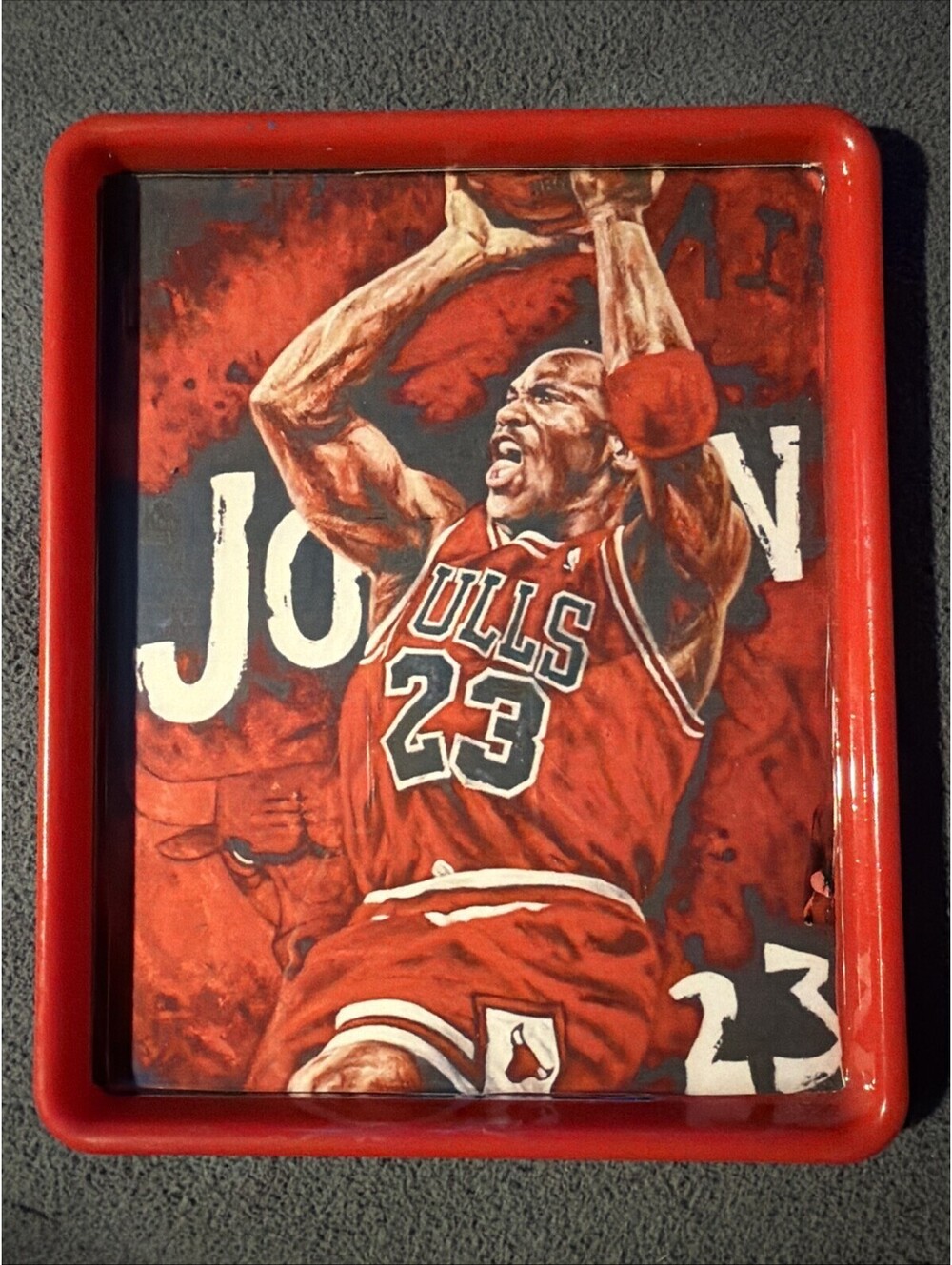Michael Jordan Decorative Tray Chicago Bulls Stores Made In Canada Rare
